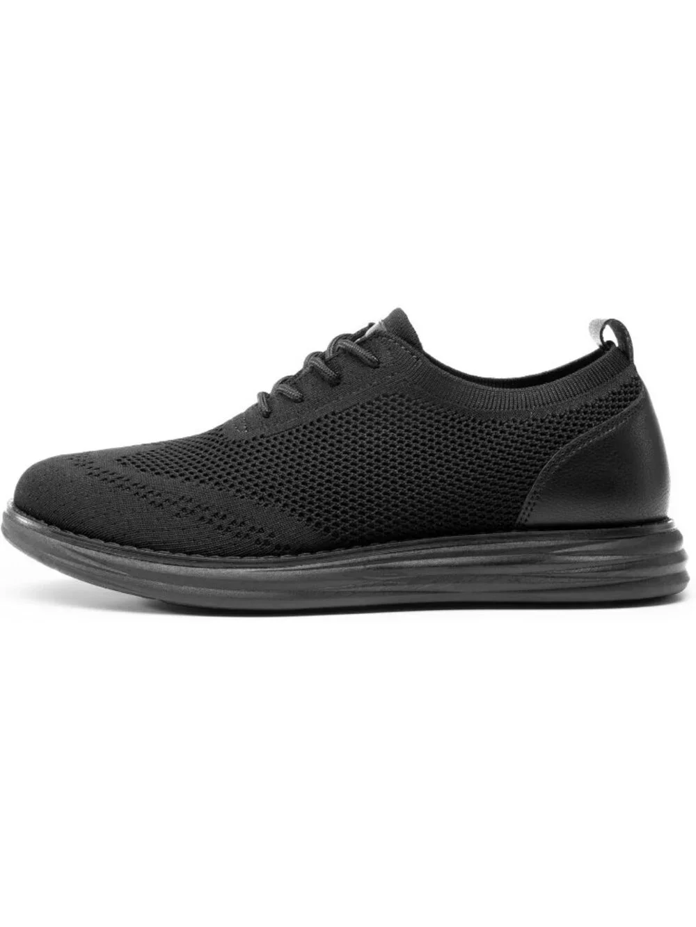 Bruno Marc Men's Black Rubber Lace up Lightweight Casual Walking Sneakers
